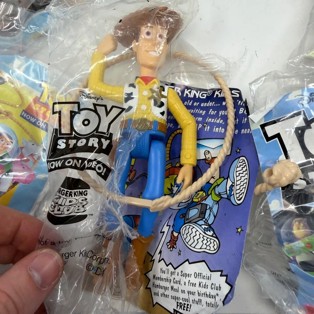 Vintage 1995 Burger King Toy Story Kids Club Toys Set Woody Buzz Hamm Rex Lenny